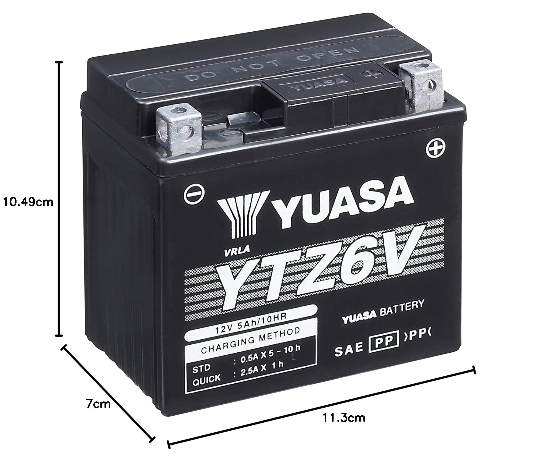 Yuasa YTZ6V 12V 90 CCA Batteria AGM per moto ad alte prestazioni senza manutenzione | Alte prestazioni, esente da manutenzione, durevole, affidabile, di lunga durata, efficiente