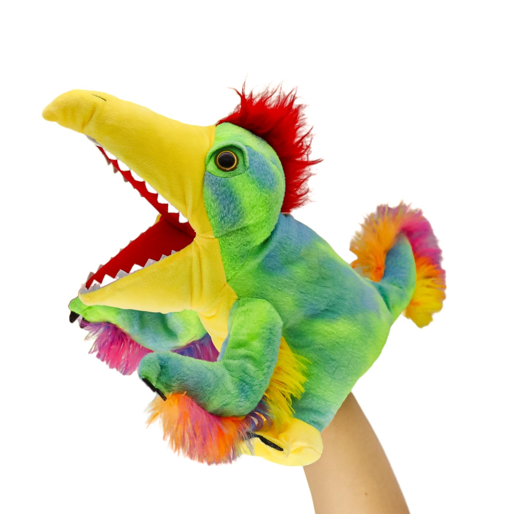 lilizzhoumax Dinosauro Peluche burattino a mano, Simulazione Animale Dinosauro Peluche, Simpatico gioco di ruolo, giocattoli interattivi per la prima educazione dei bambini, decorazione della casa
