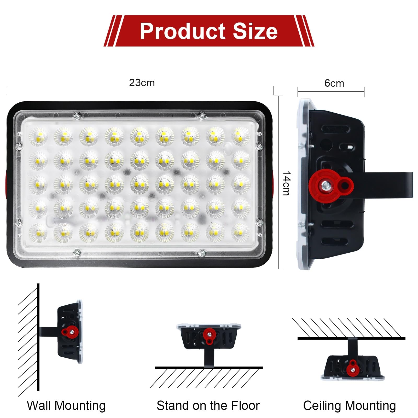 CREATESTAR Faretto Led da Esterno 100W 10000LM, 2 Pezzi Faretti Led Esterni 6500K luce bianca fredda, IP66 Impermeabile Faro per magazzino giardino garage campo sportivo cortile