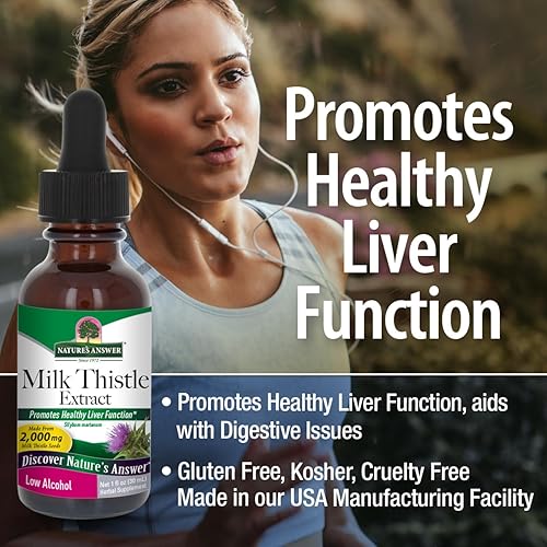 Miniatura 4 de Nature's Answer Semilla de cardo mariano con alcohol orgánico, 1 onza líquida