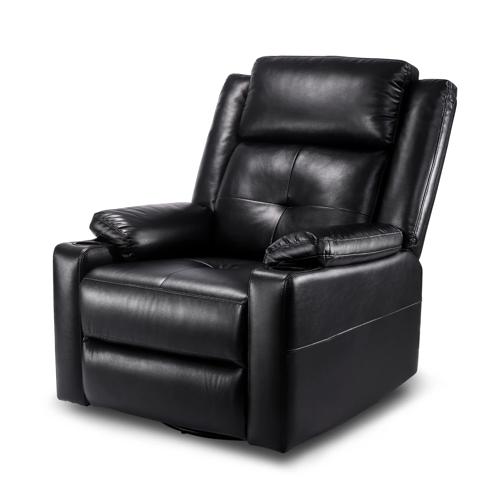 Buy Swivel Glider Recliner, TACKspace Upholstered Faux Leather Recliner
