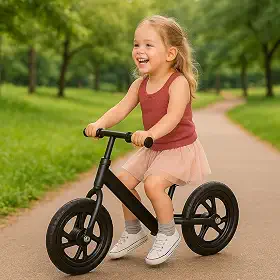 Bicicleta de Equilíbrio Infantil Sem Pedal Vermelha, Ajustável, Leve, Segura e Educativa para Crianças de 2 a 4 Anos, Assento Confortável, Ideal para Coordenação Motora e Aprendizado