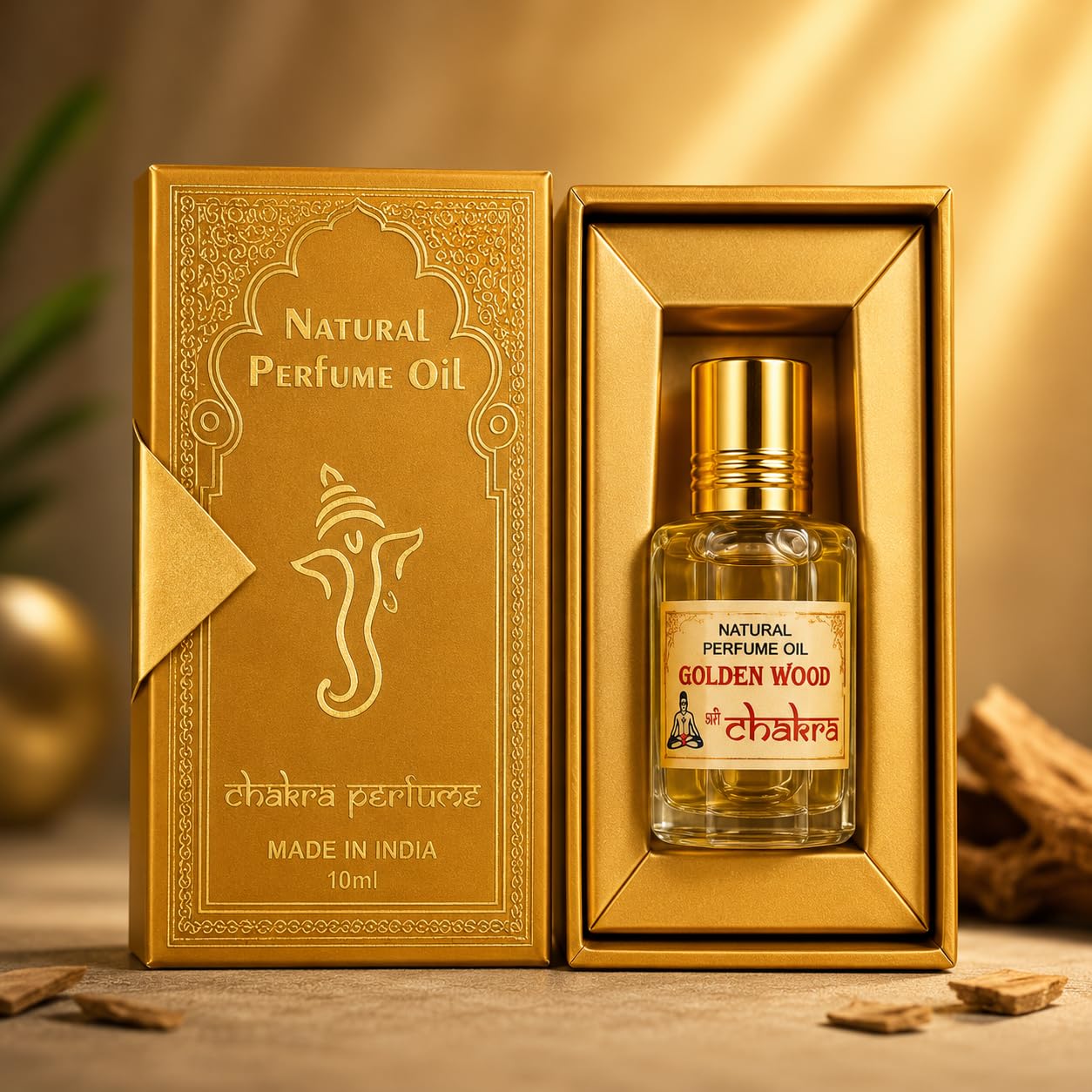 ALLIED SALES INDIA SHREE CHAKRA Golden Wood 100% Natural Perfume Oil-image-2