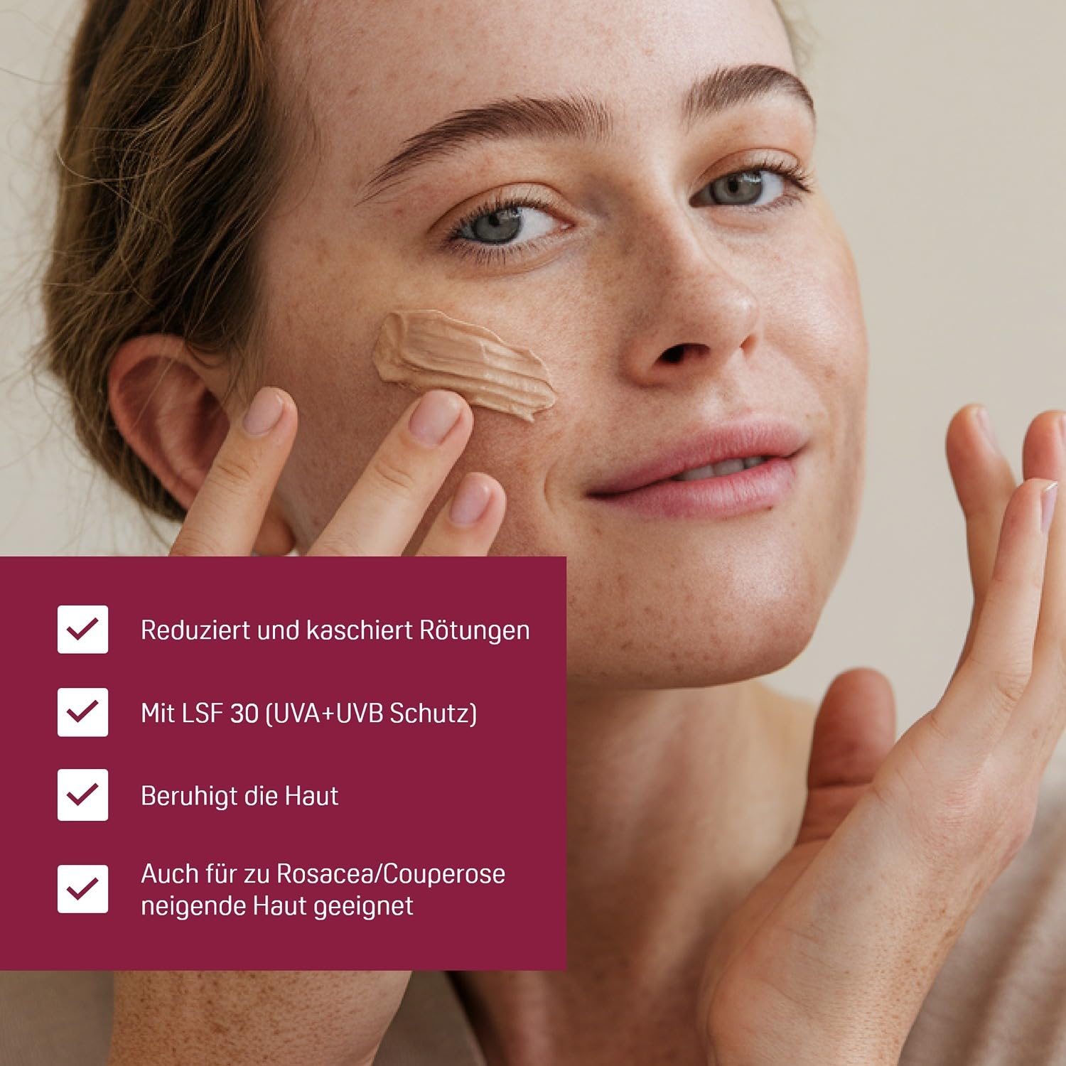 PHYSIOGEL Calming Relief Anti-Rötungen getönte Tagescreme LSF30 - beruhigende Gesichtspflege für zu Rosacea und Couperose neigende Haut - Gesichtscreme mit Ceramiden, UV-Schutz und Endothelyol - 40 ml