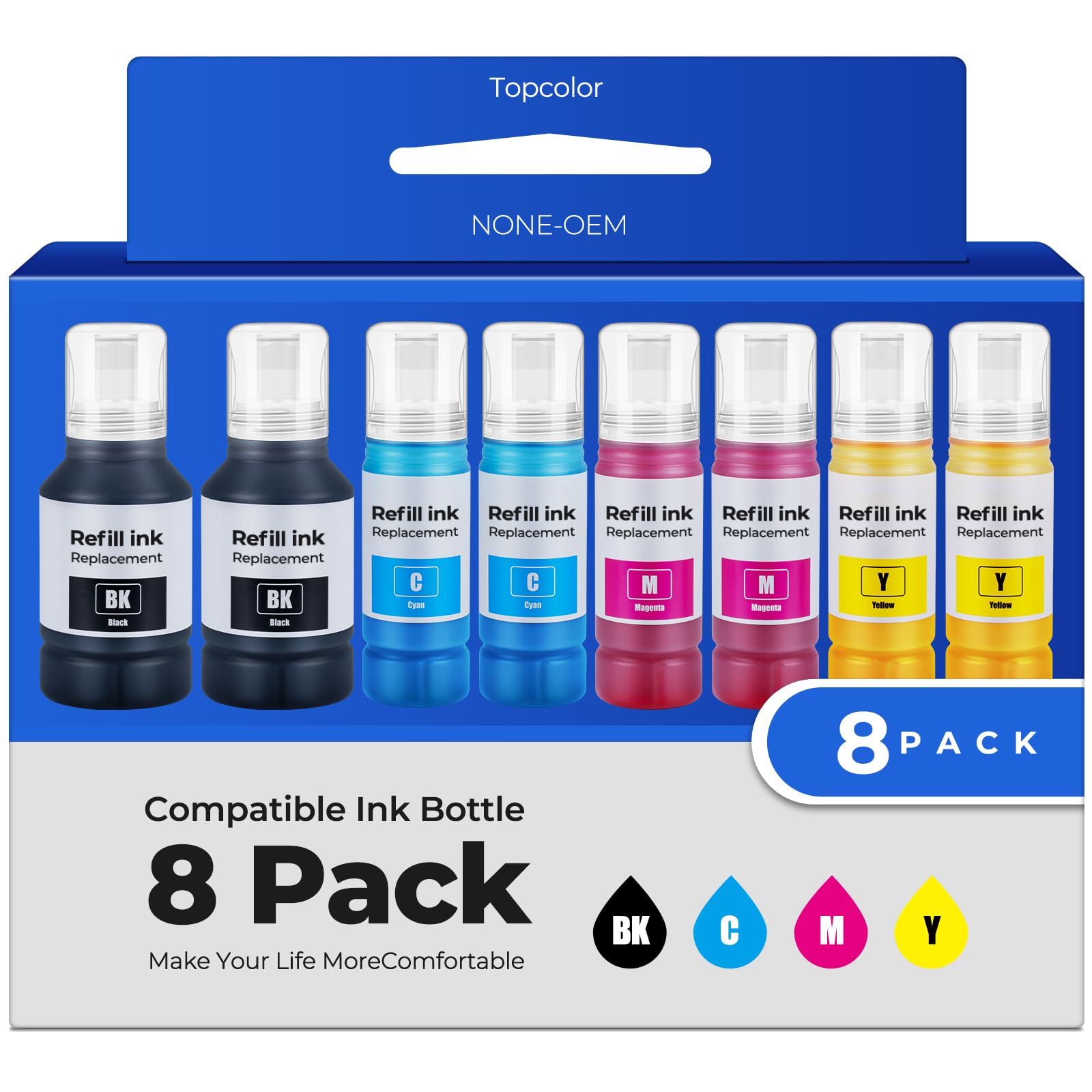 Topcolor Compatible for EPT542 Ink Refill Bottles ET-5850 ET-5150 ET-5170 ET-16650 ET-5800 Replacement for ET-5850 ET-5150 ET-5170 ET-16650 ET-5800 ET