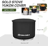 Vista 2 de Porch Shield Cubierta para estufa individual Yukon resistente a la decoloración, cubierta impermeable para hoguera de patio, redonda, de 32