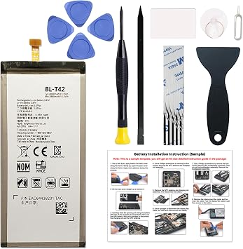 New Upgraded Battery BL-T42 for LG V50 ThinQ & G8X ThinQ LMG850EMW, LM-G850, 901LG, LM-G850N LM-V500, LM-V500N, LM-V500EM LM-V500XM, LM-V450PM, LM-V450 with Instruction & Tools
