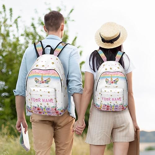 Miniatura 6 de Mochila personalizada para niñas y niños, mochilas personalizadas con nombre para niños, mochila escolar personalizada para viajes, Unicornio -2,