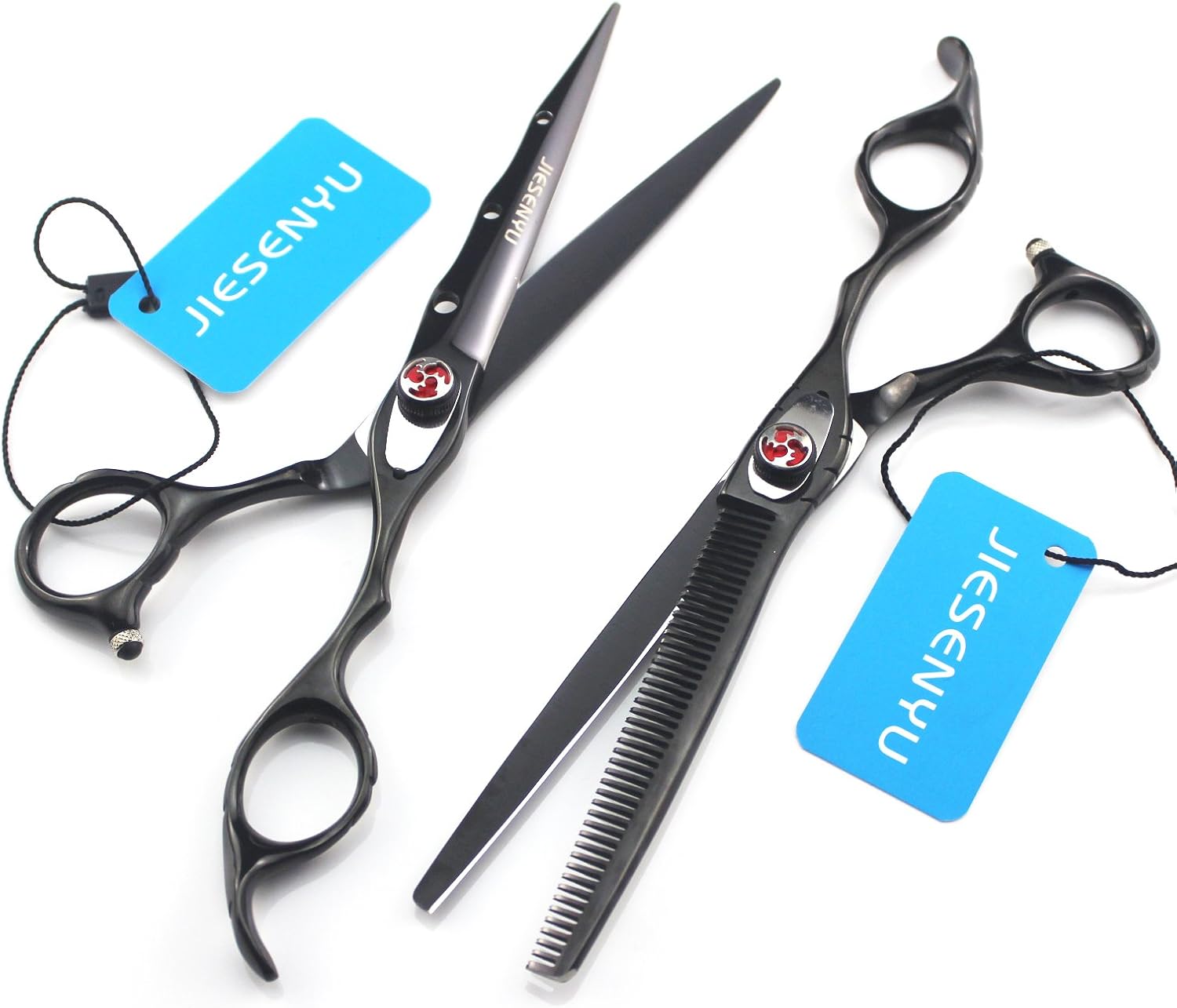 JIESENYU HIGH-END SERIES 7" Japanese 440C Stainless steel barber's scissors for professional hairdresser also be used as Professional Pet Grooming Cutting Scissors (Cutting and Thinning Scissors)