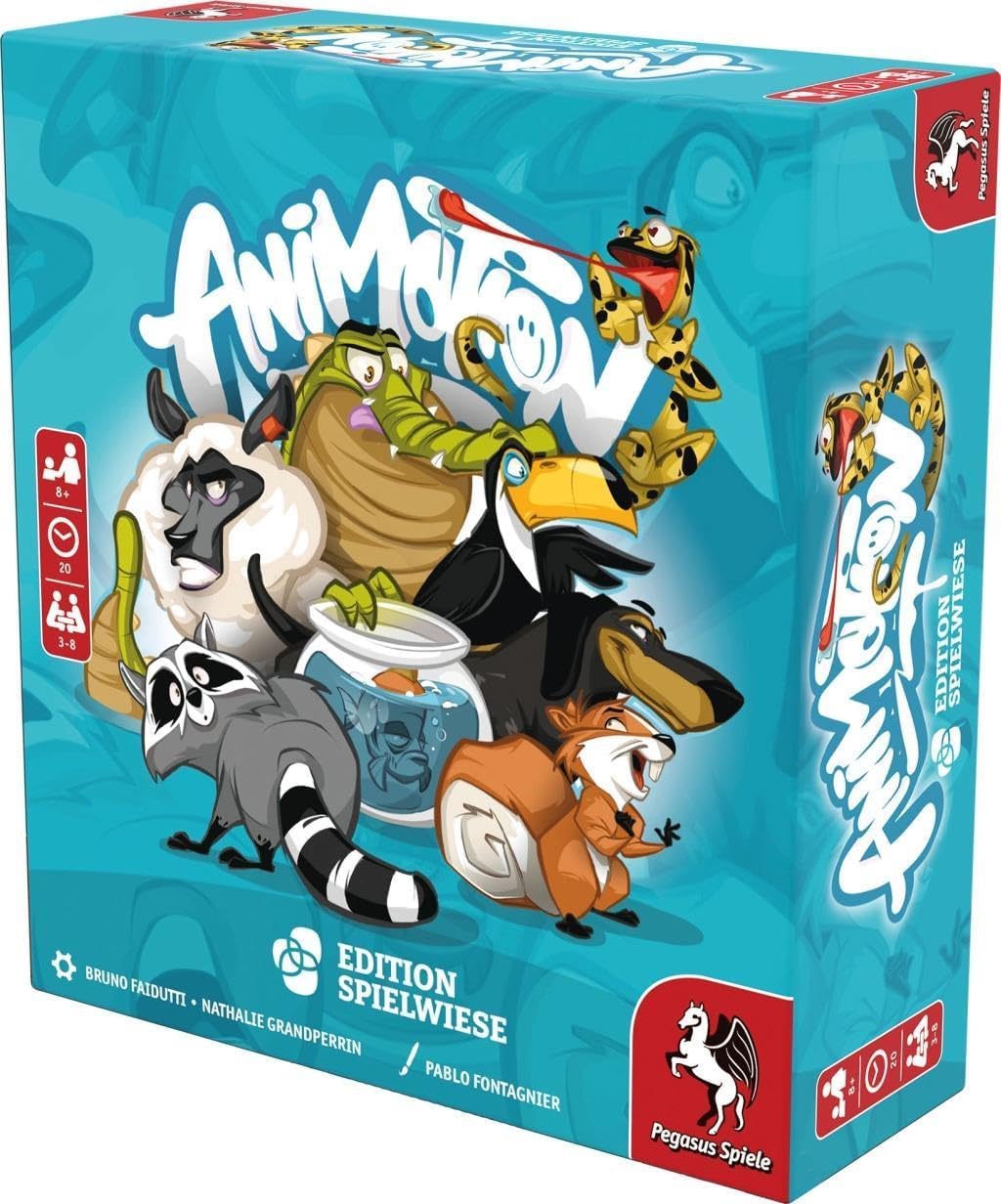 Pegasus Spiele Animotion – Card Game 3-8 Players – Card Games for Family – 20 Minutes of Gameplay – Games for Family Game Night – Card Games for Kids and Adults Ages 8+ - English Version