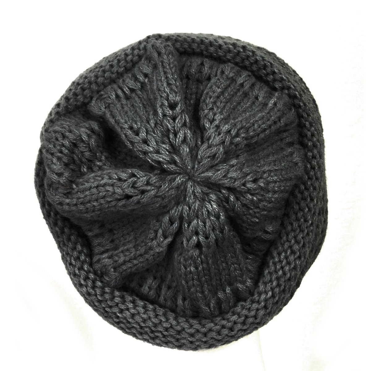 Wrapables Knitted Slouchy Beanie Beret, Dark Gray, Dark Gray