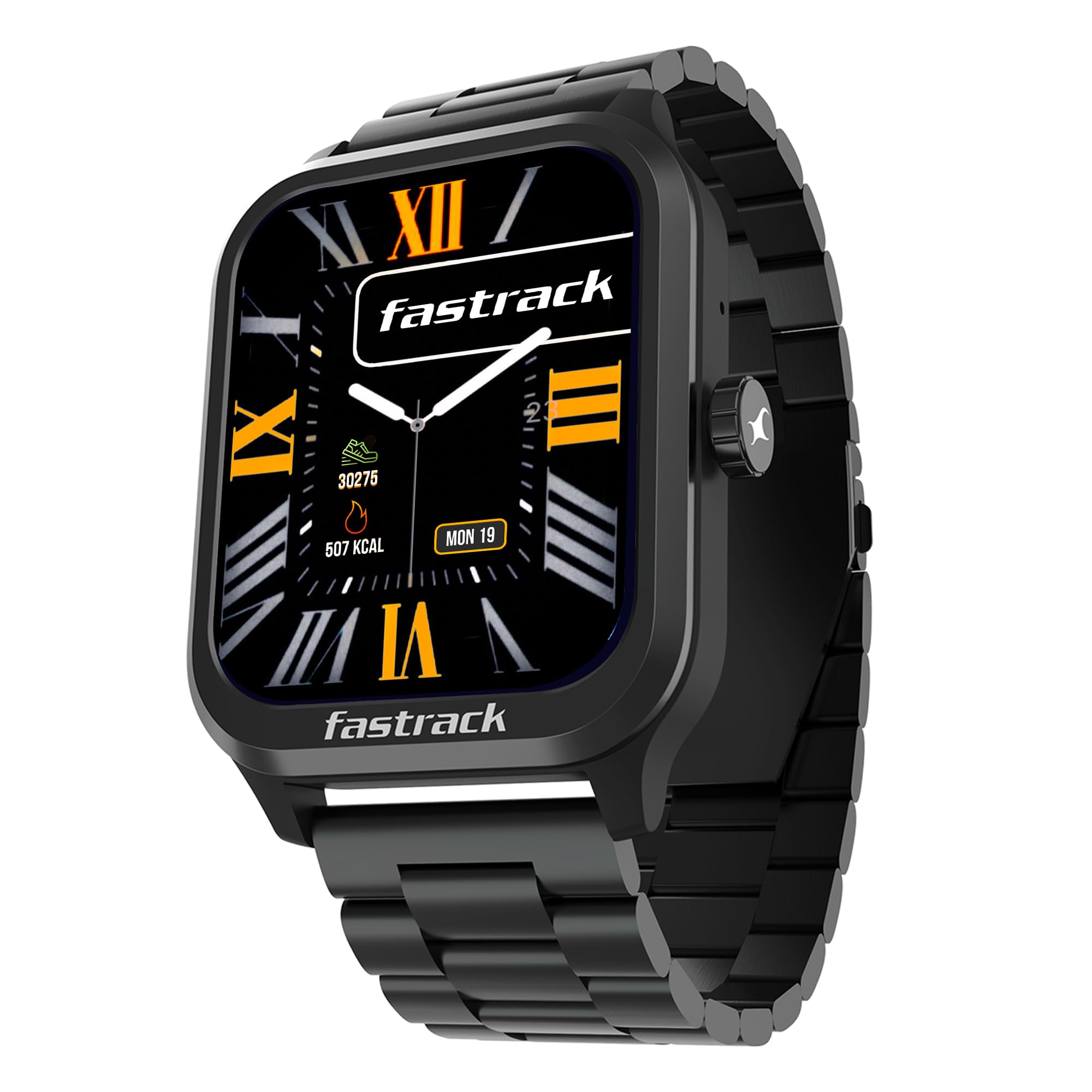 Fastrack Jupiter Retro 1.83" Display Smart Watch with Bluetooth Calling, Functional Crown, Metal Strap, 100+ Sports Modes, Health Suite, IP68, 5-Day Battery – Smartwatch for Man & Women Latest (Black)-picture-27
