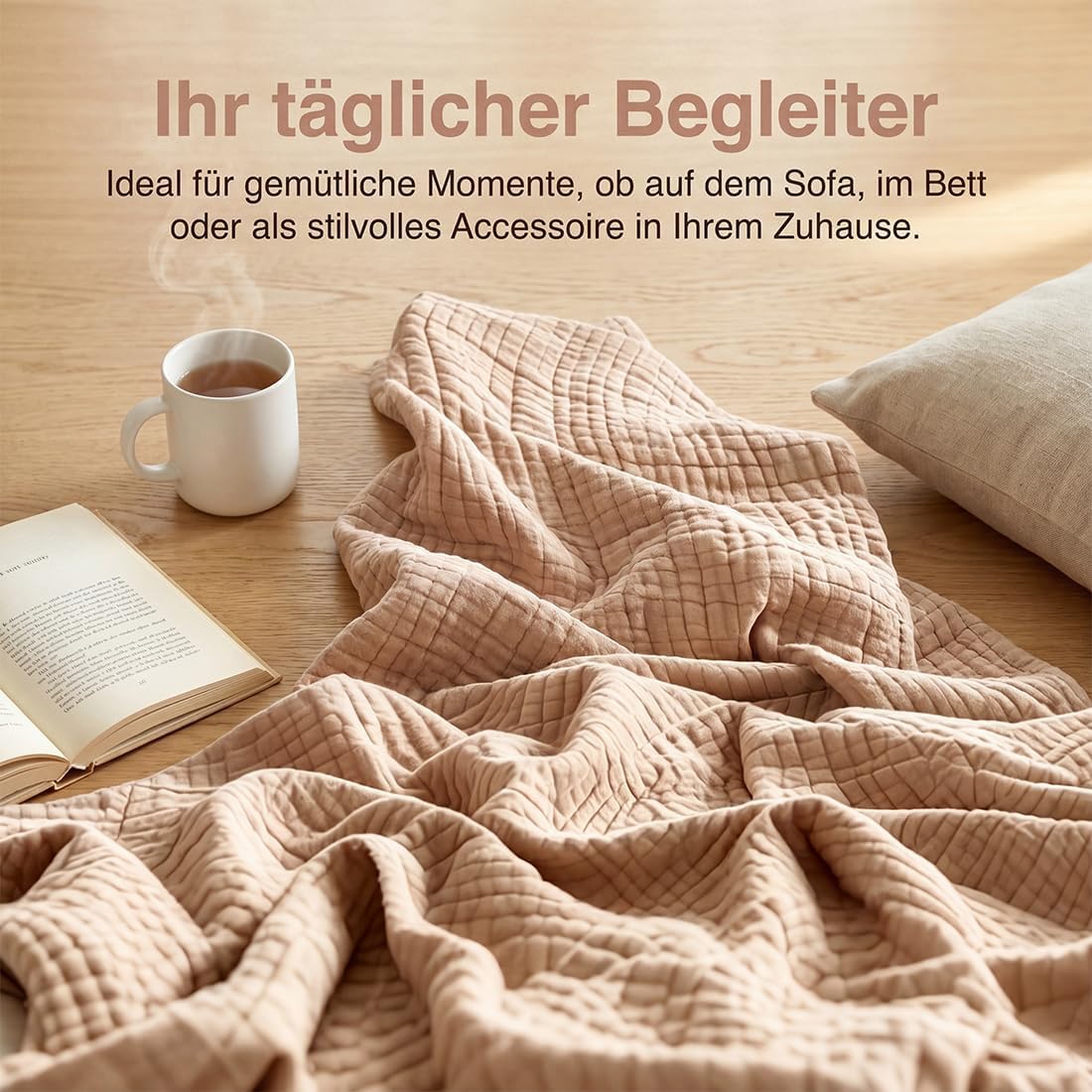 Sanfte Musselindecke 150x200 cm aus 100% Baumwolle, Leichte Musselin Decke Erwachsene für Sommer - Atmungsaktive Kuscheldecke & Tagesdecke für Sofa, Couch und Bett (Frisches Grün,150×200 cm)