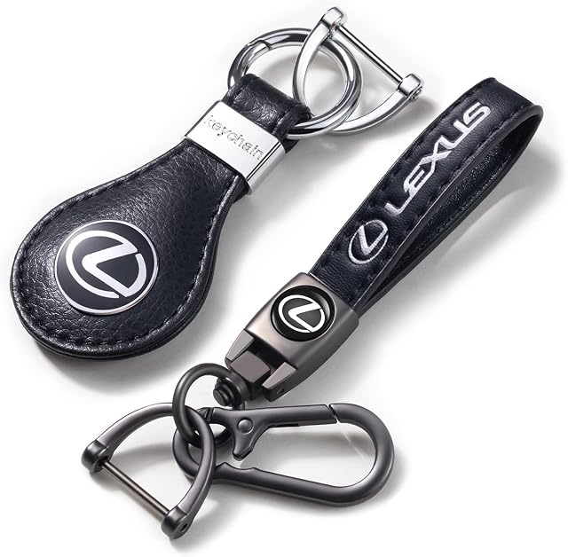 Leather Key Chian for Lexus,Car Logo Keychain Suit for Lexus 2018 NX300h 2018-2013 ES350 GS350 2016-2013 GS300h GS450h is300 es350 ls460 rx350,Keychain for Man and Woman Keyring Car Accessories