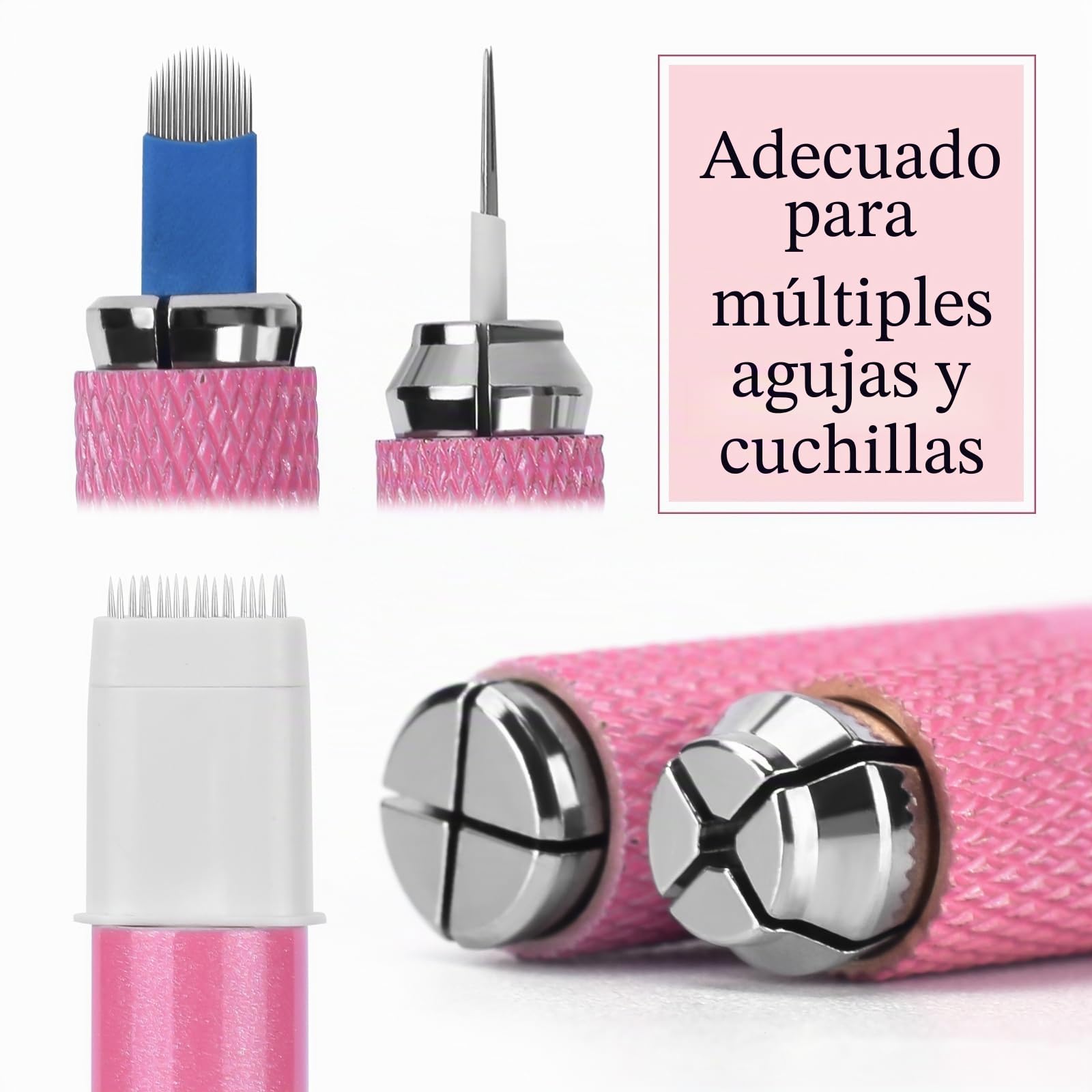 ATOMUS Juego de microblading, rosa, juego completo de lápiz semipermanente, herramienta para tatuaje profesional, cejas, lápiz manual, 18U, 3RL, microhojas para cejas, accesorios de tatuaje