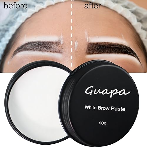 Miniatura 2 de Pasta de contorno de cejas blanca de 0.7 onzas  0.7 onzas, herramienta de tinte para micropigmentación (1 caja negra)