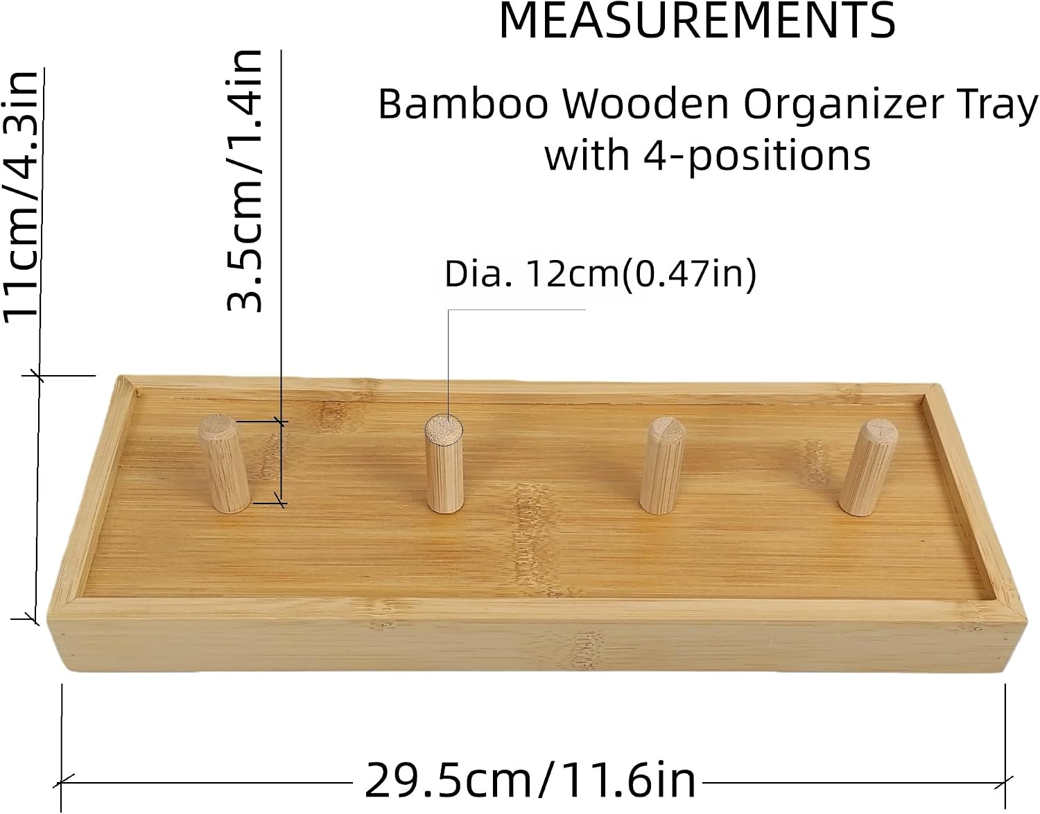 4 Positions Stand Mixer Attachment Holders for KitchenAid Mixer Accessories | As resting spot while switching attachments during dough mixing, Air dry tray after washing, Bamboo nature tray with 4 pegs