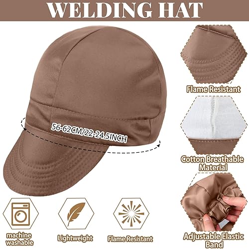 Miniatura 4 de 6 gorras de soldadura, resistentes al fuego, de lona de algodón, para hombres, suaves, ligeras, para soldar, casco de soldadura para hombres y