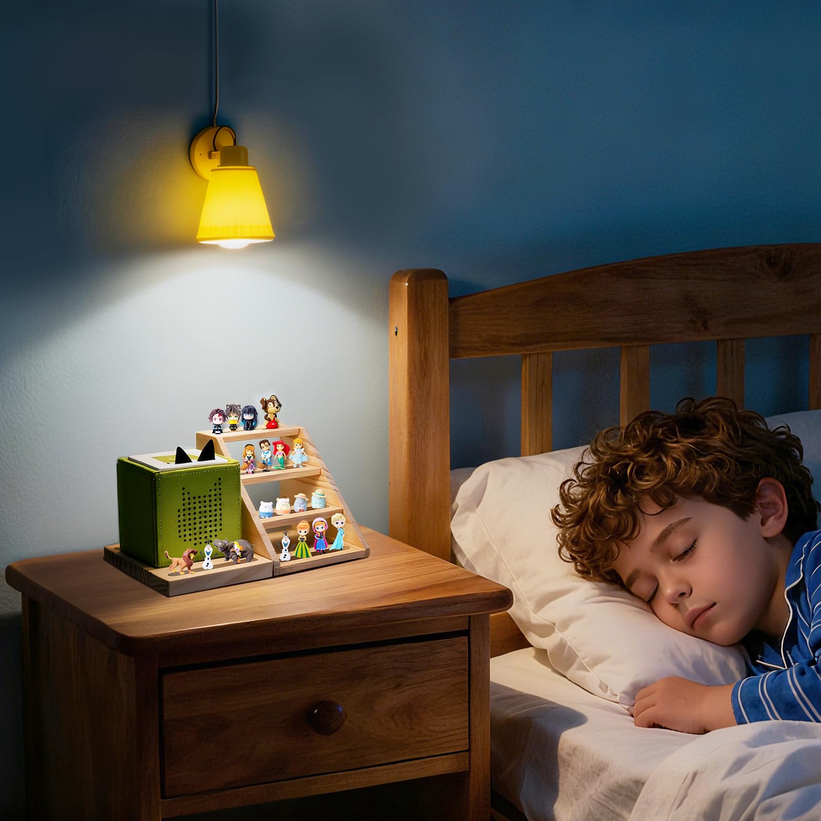 Givilio Tonie Shelf Échelles magnétiques, pour étagères murales Toniebox, support de figurine audio pour jouets Toniebox, station de charge compatible, avec étui de transport