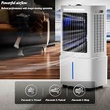 Climatiseur portable 3 en 1 sur roulettes avec ventilateur et humidificateur, minuterie 8 h, 3 vitesses, oscillation à 90 °, pour la maison, le bureau et la chambre à coucher. - 7