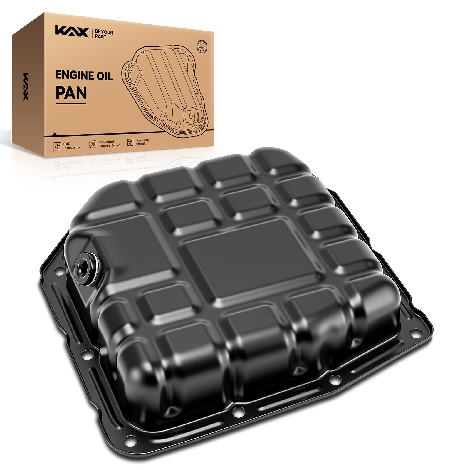KAX Engine Oil Pan Compatible with 2007-2012 Hyundai Elantra | 264-564 with Drain Plug for 2009-2012 Elantra 2.0L, 2007-2008 Elantra