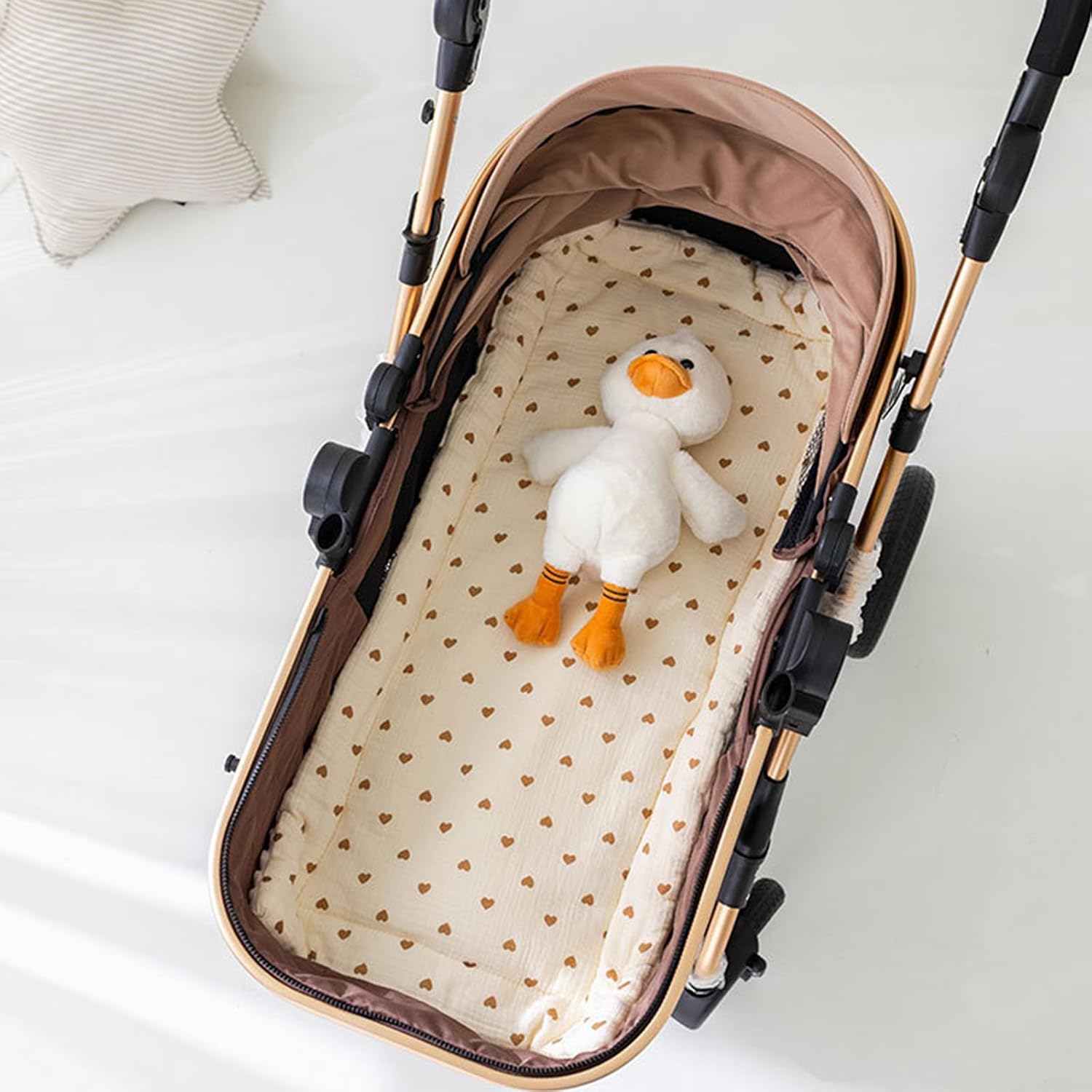 Thickened Cotton Infant Carriage Pad Baby Pram Cushion Multifunctional Cart Mat Shockproof Infant Pushchair Liner Thickened Pushchair Pad