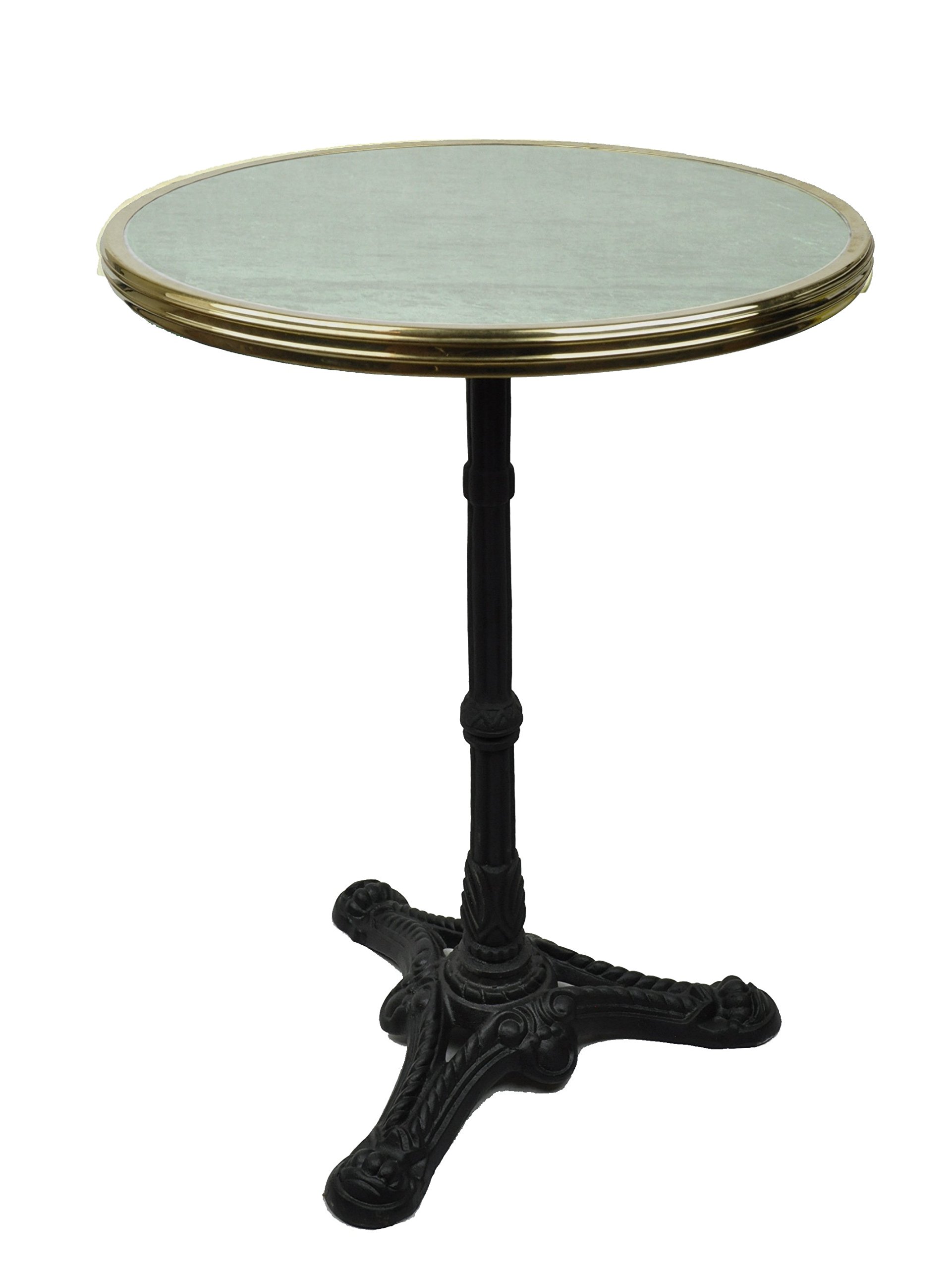 Bonnecaze Absinthe & Home French Bistro Table, Green Granite & Iron Base