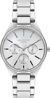 لي كوبر ساعة انالوج بمينا فضي للنساء - LC07863.390
