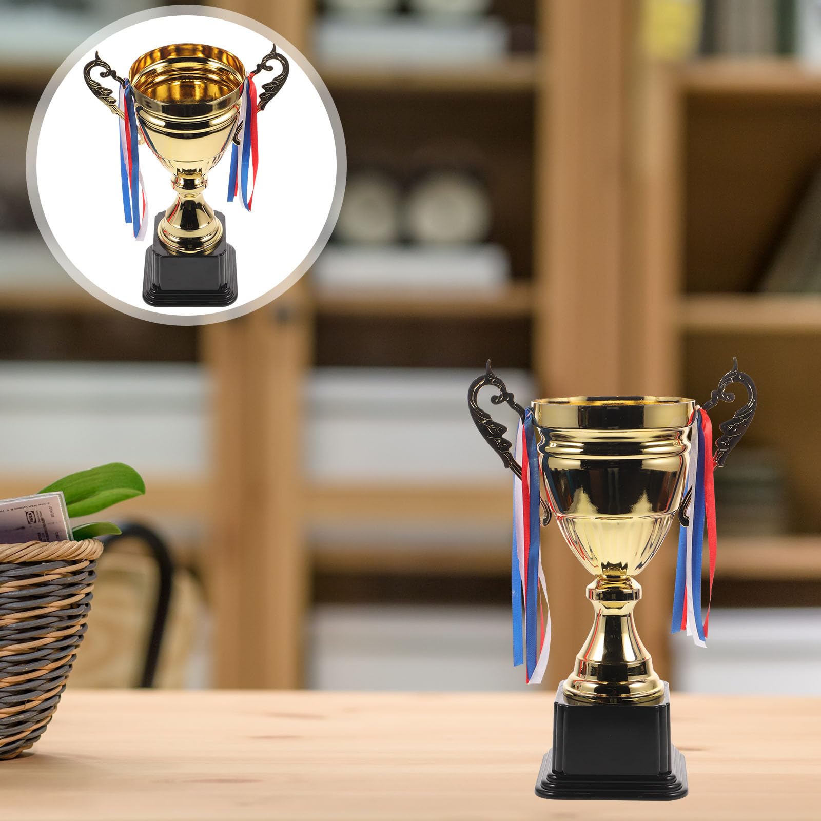 SOLUSTRE Trofeo de Metal Dorado para Torneos Escolares Trofeo de Aleación Resistente para Competición Deportiva y Banquetes Deportivos