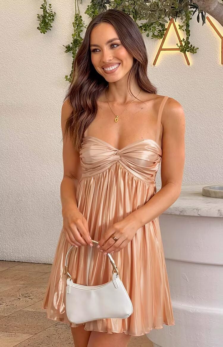 YMSHA Sweetheart Satin Homecoming Dresses for Teens A Line Short Prom Party Dress CLN006 - Image 2