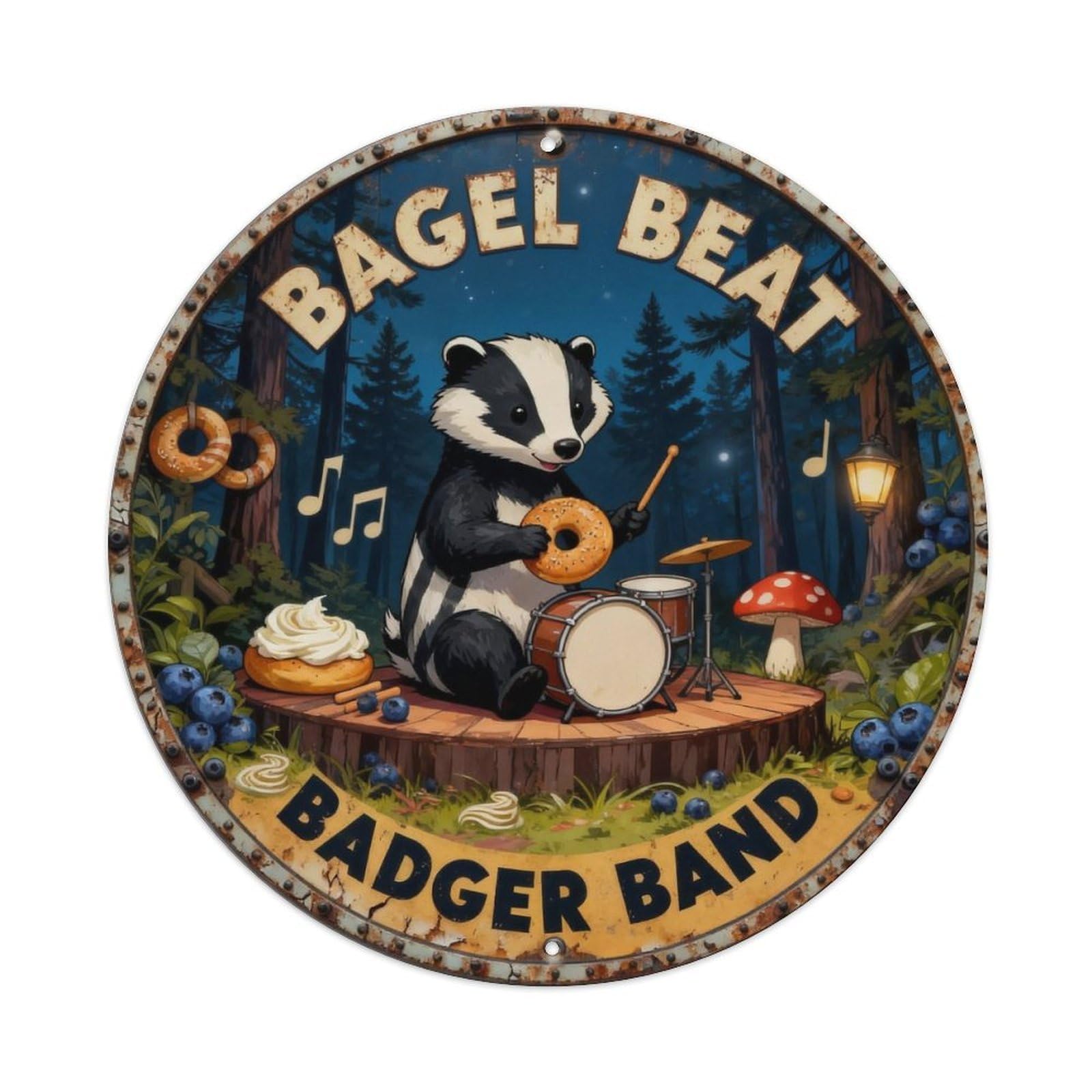 Bagel Beat Sign Metal Tin Sign Plaque