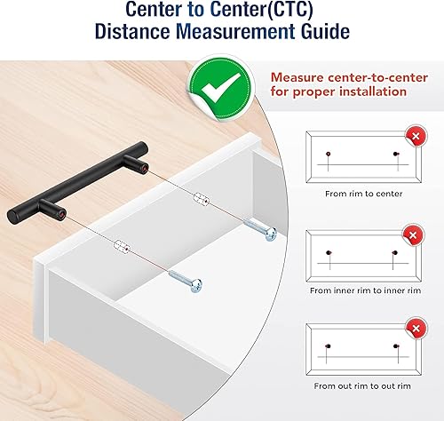 Miniatura 5 de JOY DECOR Paquete de 30 tiradores de gabinete de cocina de 5 pulgadas con centro de agujero de 3 pulgadas, accesorios de gabinete negro mate,