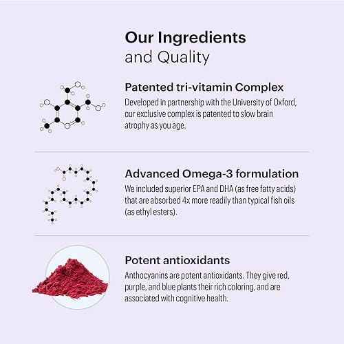 Miniatura 7 de ELYSIUM Matter Suplemento cerebral para memoria y enfoque, fórmula avanzada de memoria con Omega 3, vitaminas recomendadas por médicos para la salud