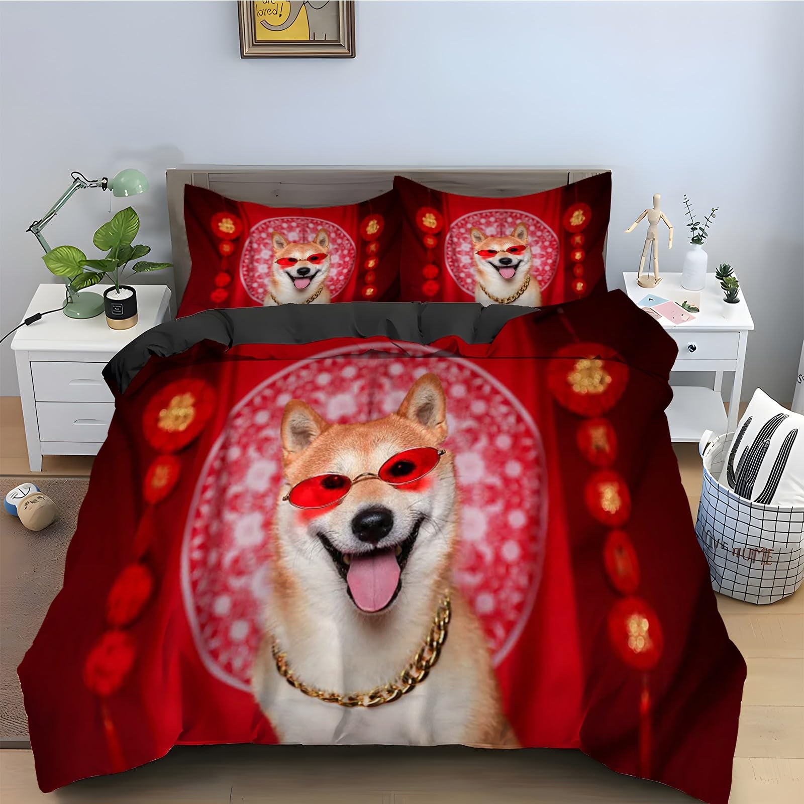 Housse de couette 200x200 corgi pour décorer une chambre d'enfant ou d'adolescent