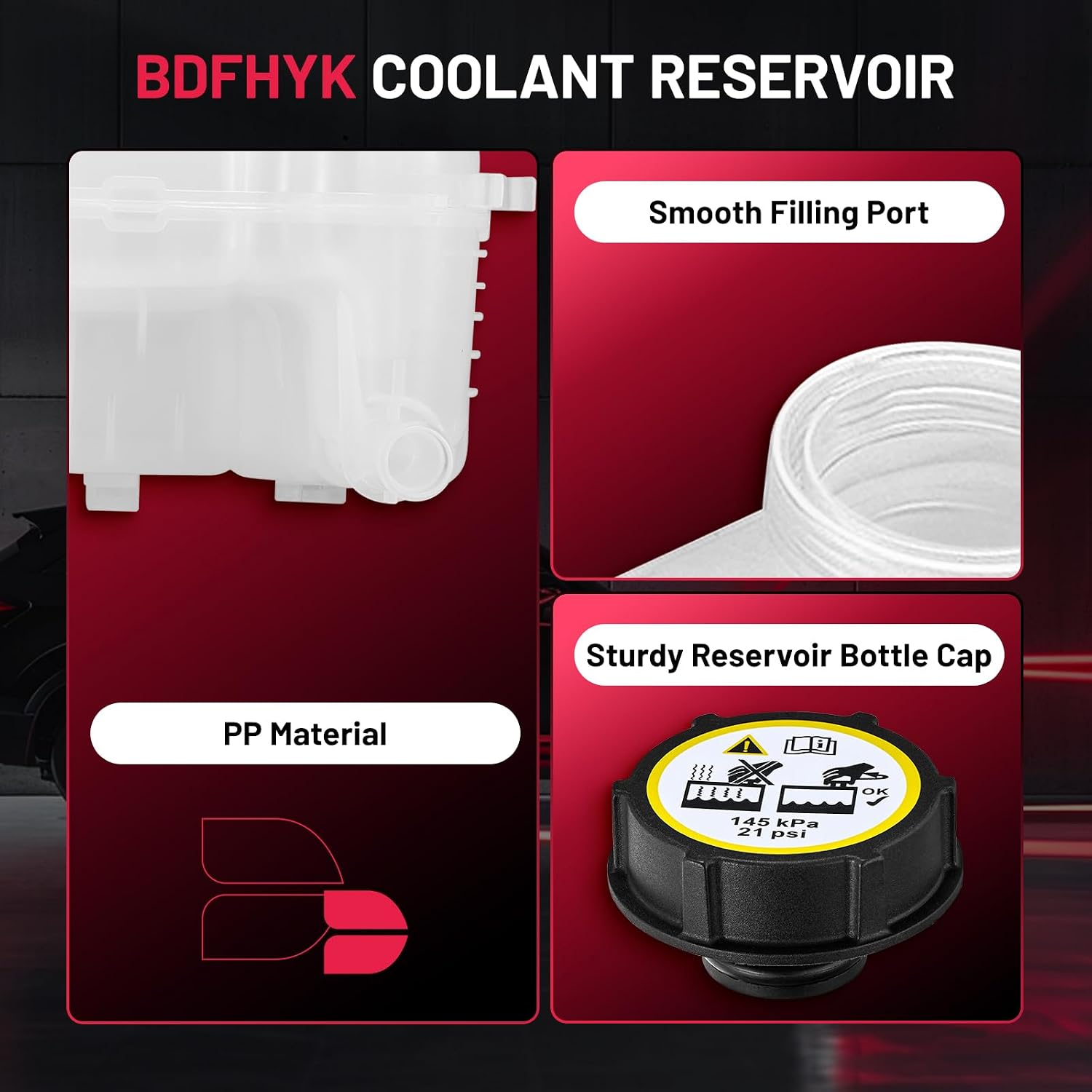 BDFHYK Engine Coolant Expansion Reservoir Overflow Tank Compatible with Buick Cascada Verano Chevrolet Chevy Orlando Cruze Limited Replace 603-383 FRT1216C 13256823 13393368 13465094 13502353