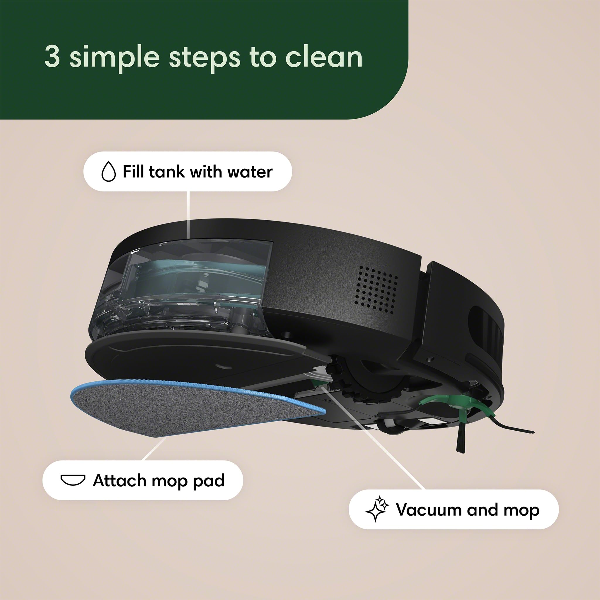 iRobot Roomba Combo® Essential Vacuum and Mop Robot, Powerful