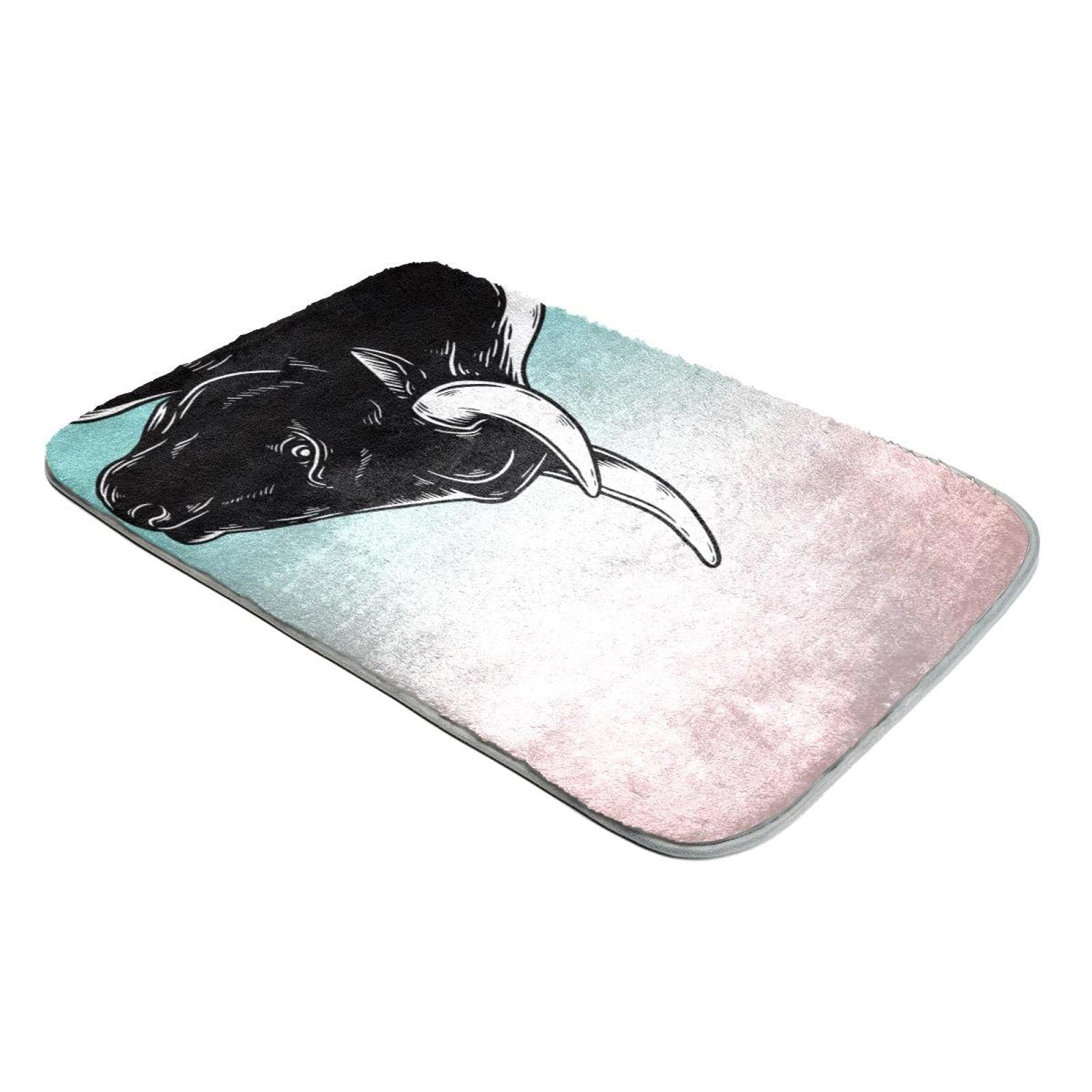 Tapis à poils longs en fausse fourrure motif taureau pour le salon