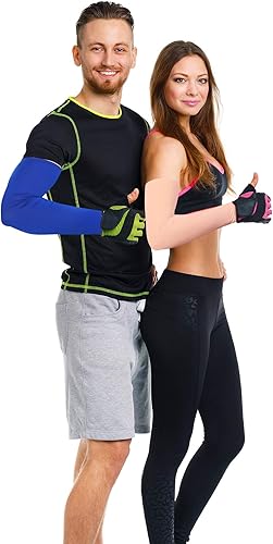 Vista 55 de 8 Pairs Arm Sleeves UV Sun Protection for Men Women Cooling Tattoo Cover Up Sleeves Negro