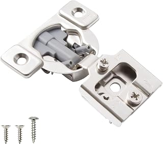 TOUCH Cabinet Hinges , Soft Close Cabinet Hinges (1 Pair, 2 PCS) 1/2" Inch Overlay, Face Frame Cupboard Door, Compact Concealed Hinges for Kitchen Cabinet 3D Adjustable with Screws