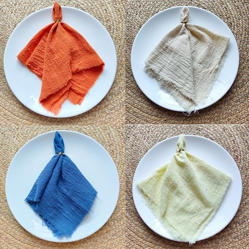 Servilletas de tela 16.53x16.53 pulgadas set de 4 naranja miniatura 2