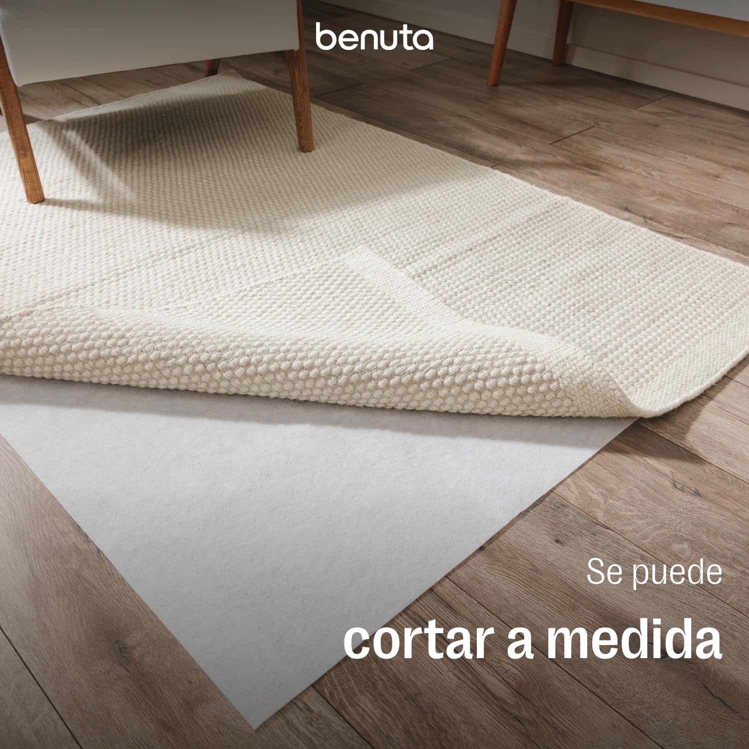 benuta Bajo Alfombra - 190x290 cm Rectangular - Antideslizante Grande - Base Recortable - Malla para salón - Extra Underlay