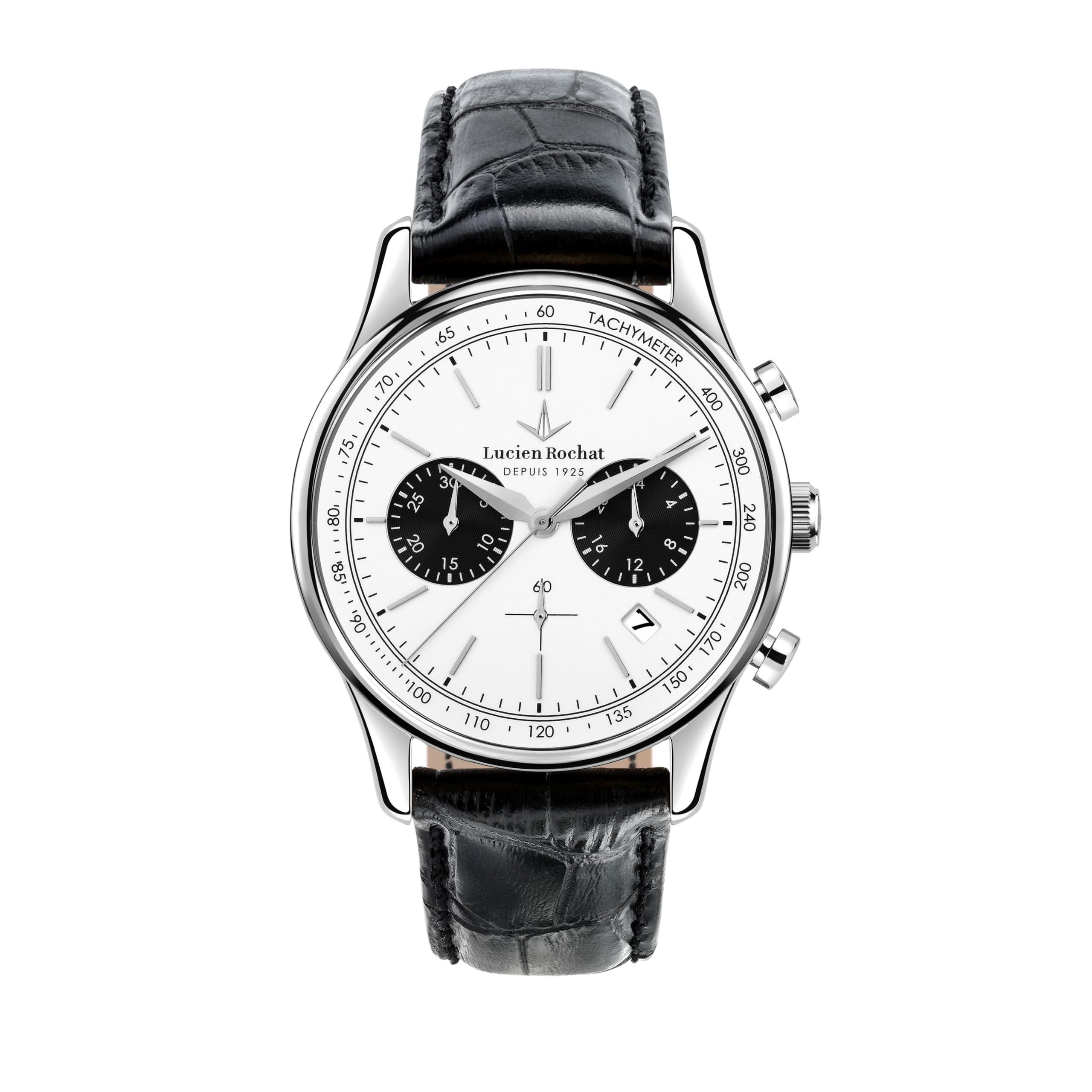 Lucien Rochat Orologio Uomo Cronografo, Collezione Montreux, Cassa 41mm, Vetro Minerale, Cinturino Acciaio + Pelle Marrone