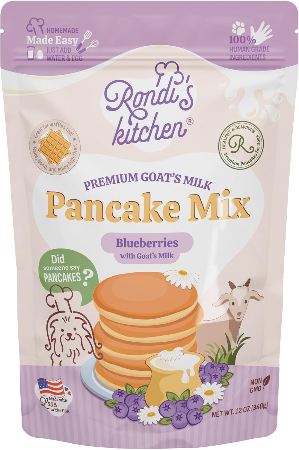 Organic Goat Milk Pancake Mix, Goat’s Milk & Blueberries
