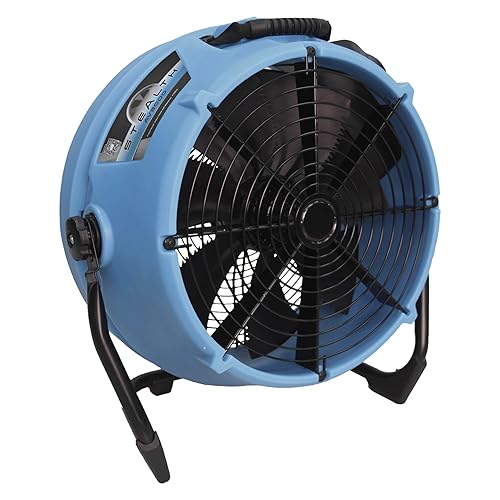Dri-Eaz Stealth AV3000 - Ventilador axial de alta velocidad de 24 pulgadas F568 2600 CFM azul bajo ruido ventilador industrial pivote y bloqueo Dri-Eaz Stealth AV3000 - Ventilador axial de alta velocidad de 24 pulgadas F568 2600 CFM azul bajo ruido ventilador industrial pivote y bloqueo