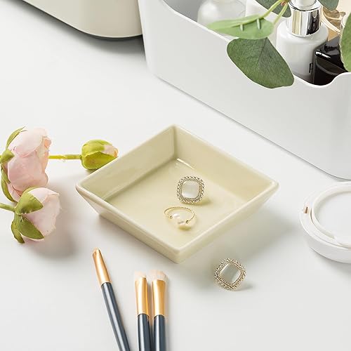 Miniatura 3 de Plato de cerámica para baratijas, bandeja para anillos, plato decorativo para joyas para aretes, collares, llaves de reloj, regalo de Navidad,