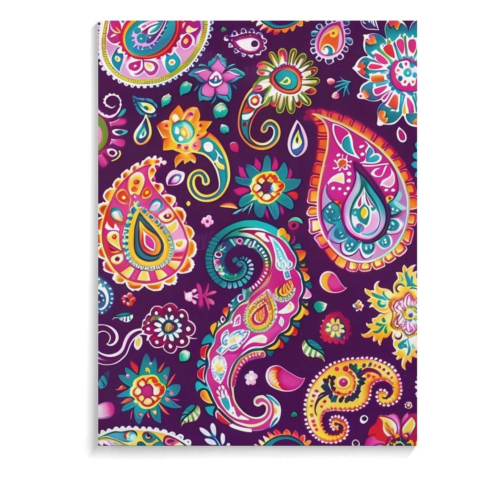ペイズリー柄のウォールアート Paisley-inspred Wall Art Amazon.com: Colorful Paisley Flowers Wall Art Painting Canvas