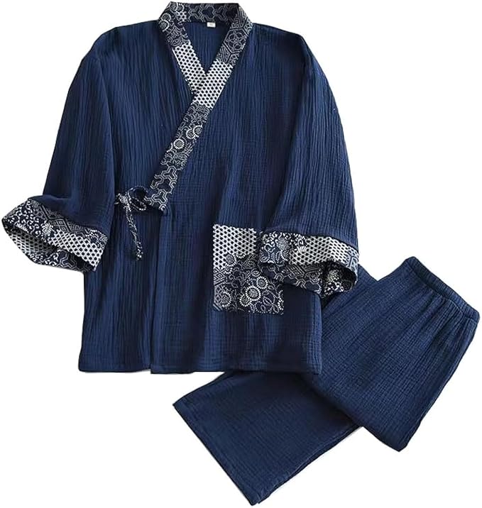 Japanischer Kimono, Herren-Nachtwäsche, locker, lässiger Schlafanzug