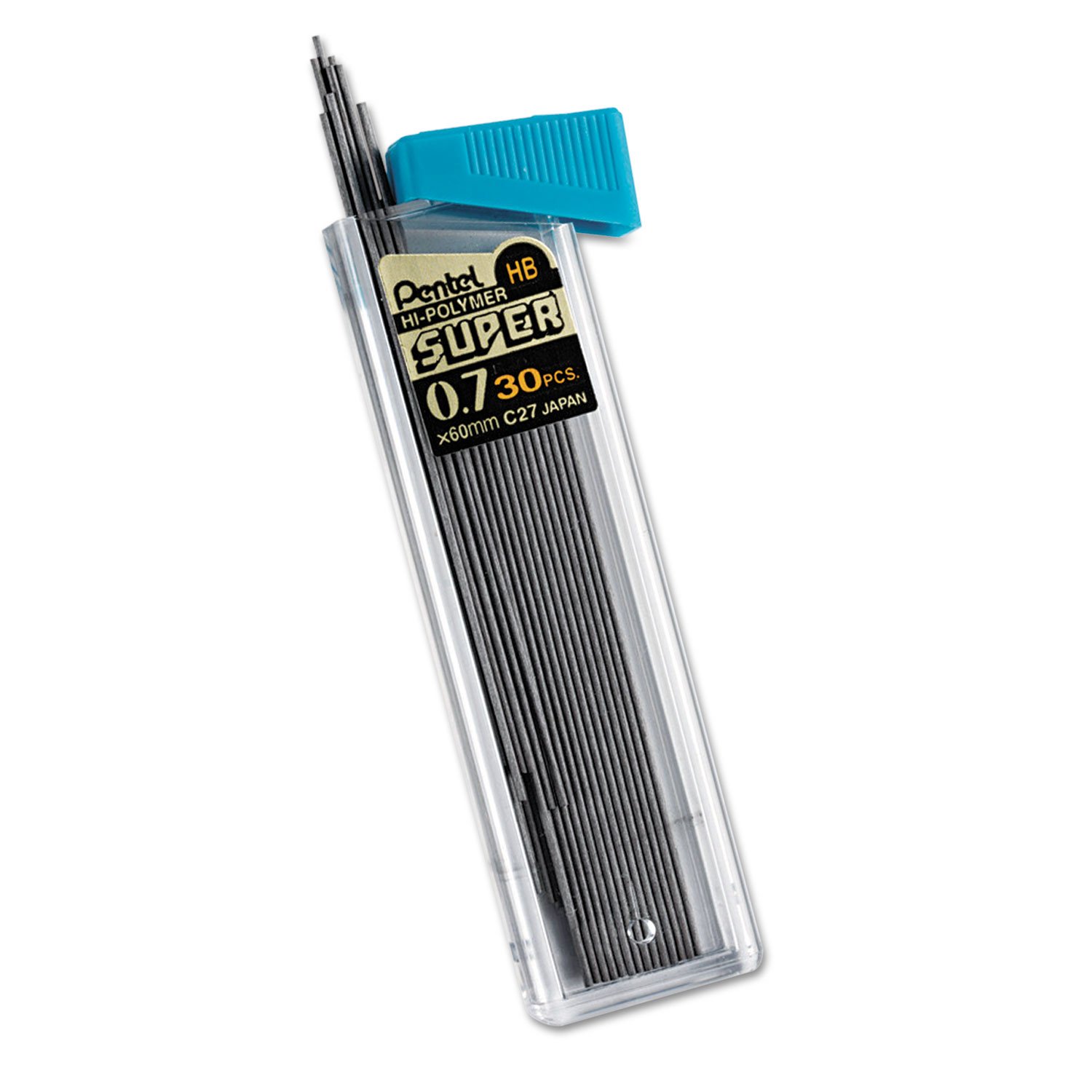 Pentel C27HB Super Hi-Polymer Lead Refills, 0.7mm, HB, Black, 30 Pieces/Tube - Image 3