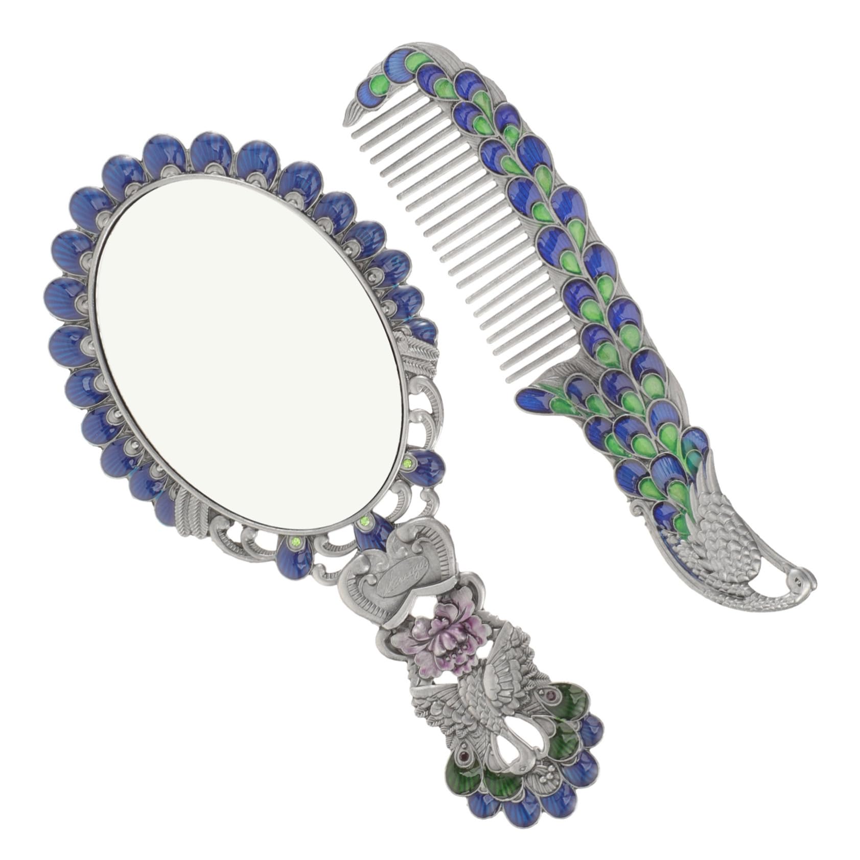 Miroir à main vintage poignée confortable pour maquillage rétro nomade