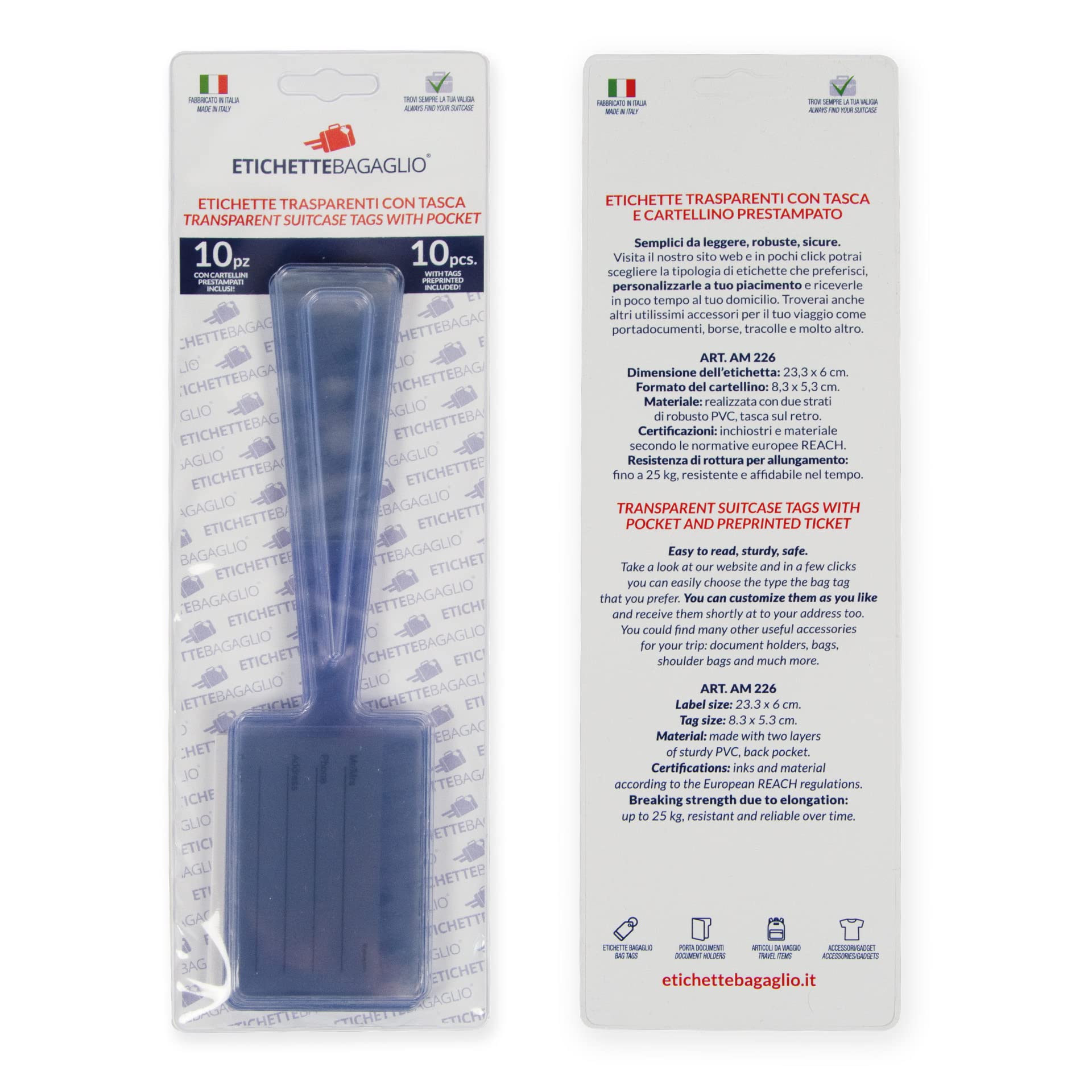 10 Pacchetti Etichette Bagagli Da Viaggio In PVC Trasparenti: Tag